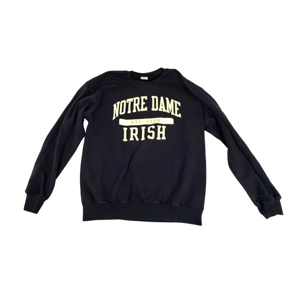 Gildan Tops - Notre Dame Fighting Irish Crewneck Sweatshirt Navy Gold Unisex Adult Est. M